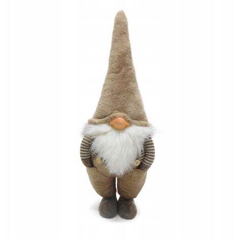 Leprecauno natalizio in stile boho, 60 cm con cappello beige, gnomo, nano, ornamento natalizio
