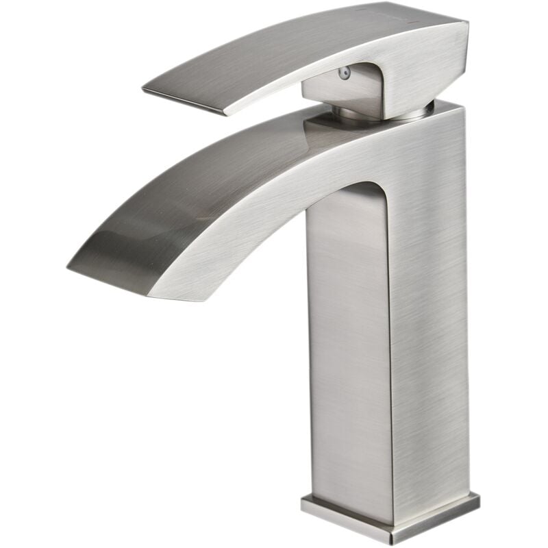 Saniverre - lerio Robinet mitigeur bec cascade chrome brossé pour salle de bain