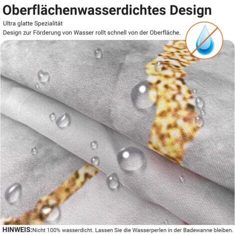 Lerore Marmor-Duschvorhang, 180 x 200 cm, beschwerter Saum, schimmelresistentes Material, wasserdicht, waschbar, Polyester, für Badezimmer und Badewanne