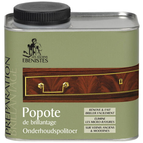 Les Anciens Ebenistes – Popote de brillantage 450ml – Cire pour bois – Teinte pour bois dur – Finition brillante – Fabrication française