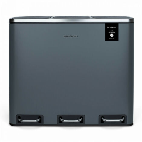 Les collectors n°984 poubelle de tri à pédale 54L gris mat edition