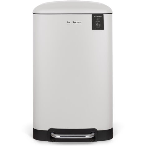Les Collectors Pattumiera da cucina 40L, in acciaio inox, bianca
