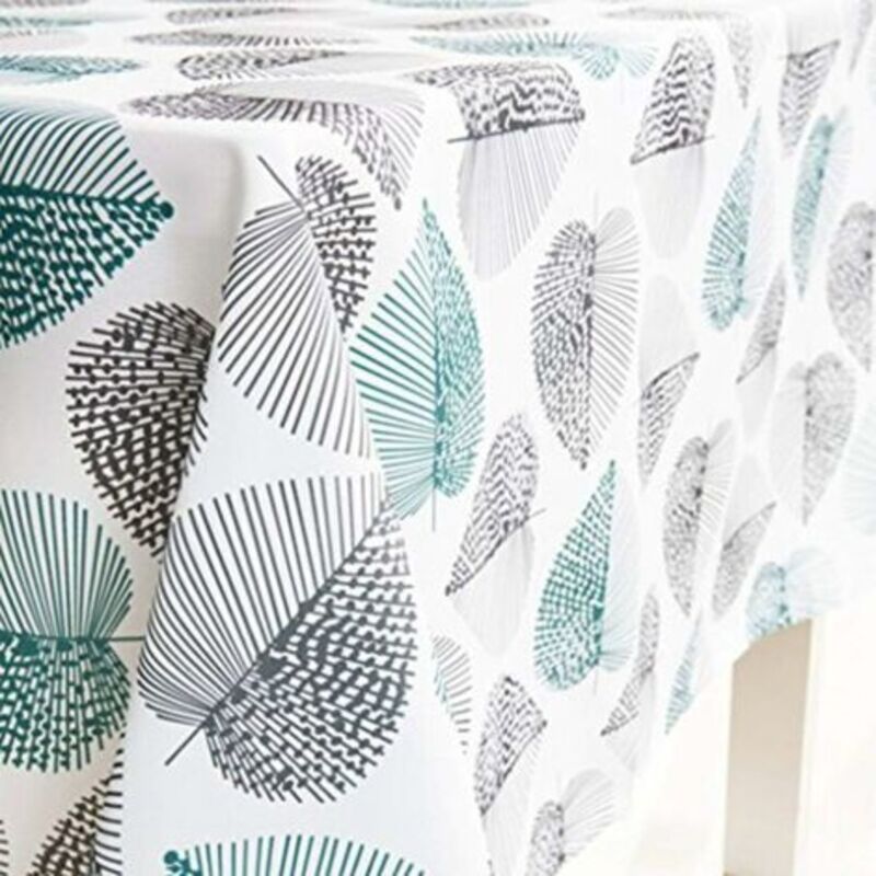 Ahlsen Nappe Imperméable de Table Rectangulaire Résistant Nappe Anti-Taches Tissu Oxford Motif Feuilles pour Table à Manger Picnic Party Jardin