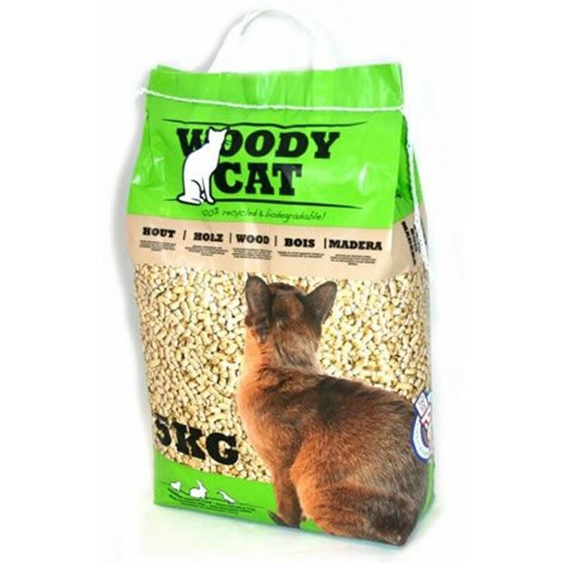 Les copeaux de bois Cat 8 litres | granulés de bois absorbant Woody Cat | Chip pour bac à litière pour chats