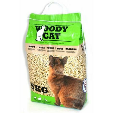 Les copeaux de bois Cat 8 litres granulés de bois absorbant Woody Cat Chip pour bac à litière pour chats