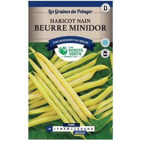 Les doigts verts Semence Haricot Nain Beurre Minidor 250gr