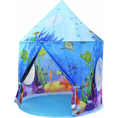 Les Enfants Jouent tentes Tente pour Enfants château Bleu océan, tipi pour Enfants, Maison de Tente de Jeu, Maison de Tente pour bébé, Tente de Jardin pour Maison de Jeu pour bébé
