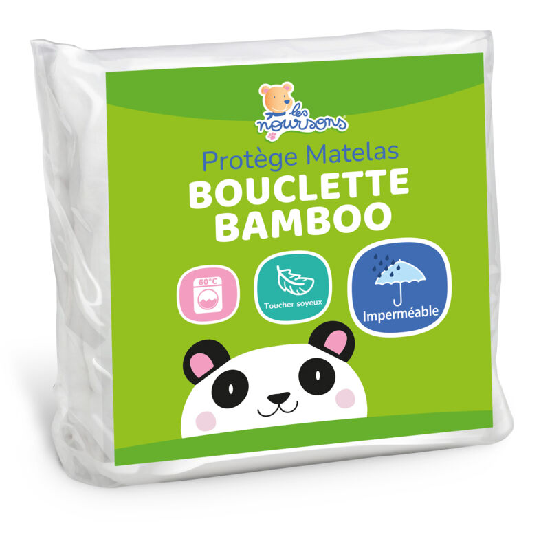 Les Noursons - Protège Matelas Bébé Bamboo - 70x140 cm - Alèse Imperméable - Doux - Sans traitement chimique - Respirant et Silencieux