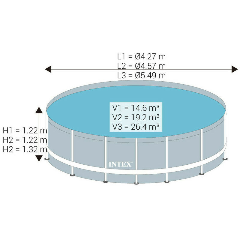 Piscine Tubulaire Ultra Frame Intex ø 488 X 122 M 14382