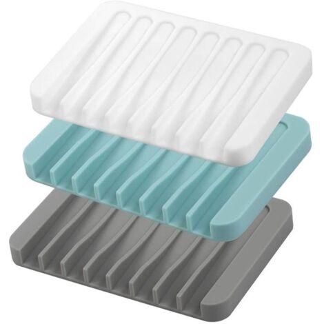 Les Plats de savon, de 3 Pièces, anti-Dérapant, le Drainage de la Gouttière de la Conception, infroissable, Résistant à la Corro