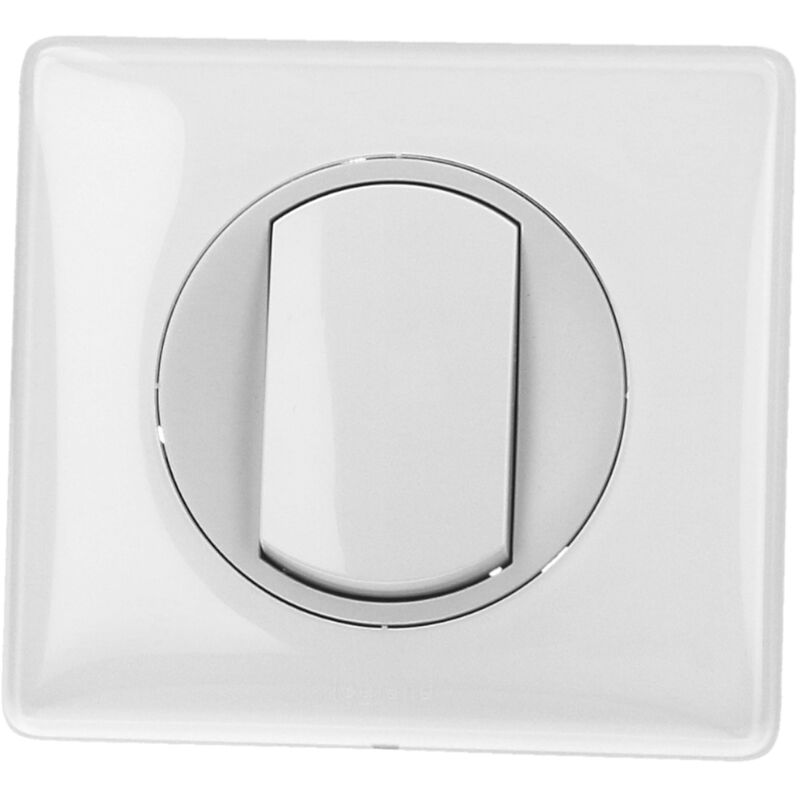 Legrand - Poussoir avec plaque C&eacute;liane Soft - 6A - Blanc