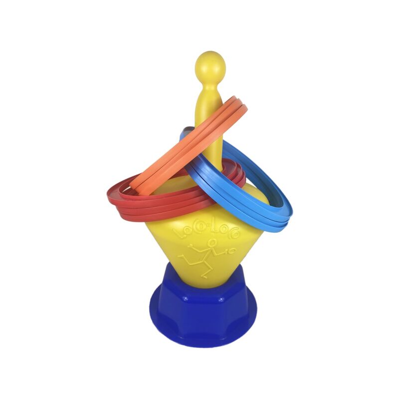 Loco-loco - Jeux piscine - Quille flottante Jaune + 9 anneaux de