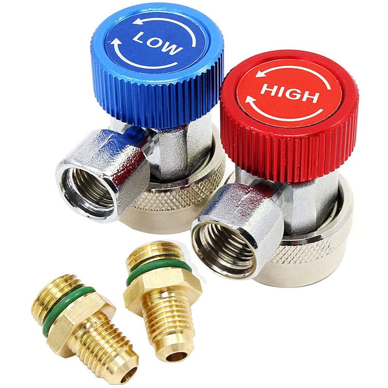 Aougo - Les raccords de Charge ca de coupleur Rapide Ajustable ca R134A connectent l'adaptateur kit de Conversion de climatisation de Voiture 1/4'SAE