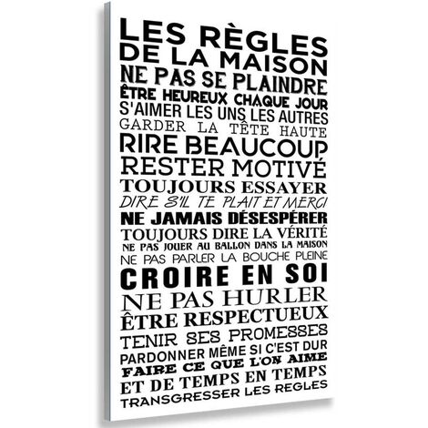 Les règles de la maison 2, Tableau cuisine, fabrication française , 50x80 cm 