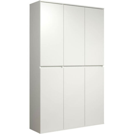 Les Tendances – Armoire de rangement 6 portes blanche – 12 étagères – Design moderne pour salon ou chambre – Matériaux de haute qualité