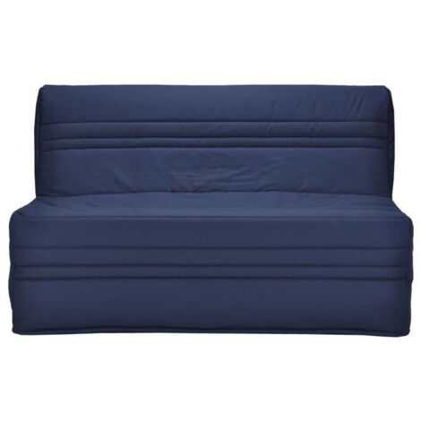 Les Tendances – Banquette BZ 3 places en tissu bleu marine – Dimensions L 143 x P 97 x H 89 cm – Assise ferme en mousse polyuréthane 24 kg/m3
