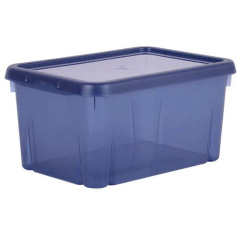 Les Tendances – Boîte de rangement Funny Box 4L bleu profond – Dimensions 25.5 x 18 x 12.7 cm – Couvercle clipsé pour bonne préhension