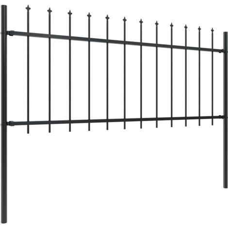 Les Tendances – Clôture de jardin en acier enduit de poudre 1,7 x 0,8 m – Panneau 80 cm avec pointes de lance – Barrière sécurisée et durable