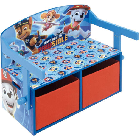 Les Tendances – Coffre à jouets 3 en 1 – Banc enfant avec rangement – Bureau pour activités scolaires – Dimensions 60x70x44 cm – Bois peint et MDF