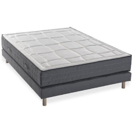 Les Tendances – Ensemble matelas et sommier 140x190 cm – Mousse mémoire 28 cm – 5 zones confort – Ferme – Fabrication européenne