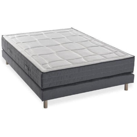 Les Tendances – Ensemble matelas et sommier 140x190 cm – Mousse mémoire 28 cm – 5 zones confort – Ferme – Fabrication européenne