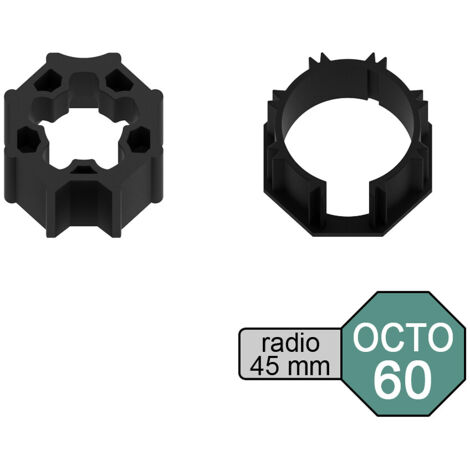 Les Tendances – Kit adaptateur moteur volet roulant radio Ø 45 mm – Tube octogonal Ø 60 mm – Installation rapide avec couronne et roue d'entraînement