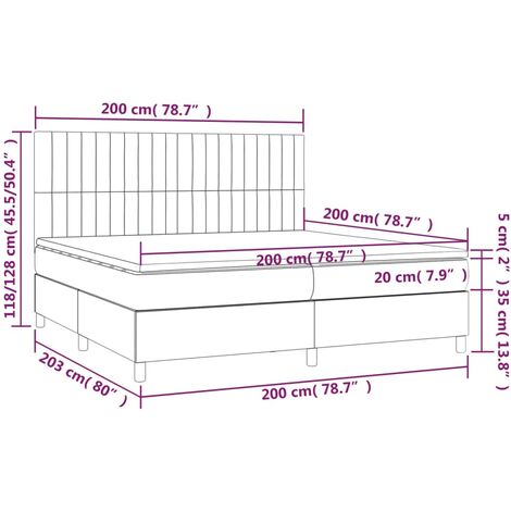 Les Tendances – Lit à sommier tapissier 200x200 avec matelas ressorts ensachés – Tissu crème – Tête de lit réglable – Support moyen-dur