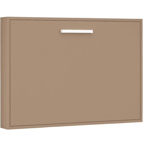 Les Tendances – Lit escamotable 160x200 cm – Ouverture manuelle avec vérins à gaz – Sommier à lattes en métal – Façade wengué