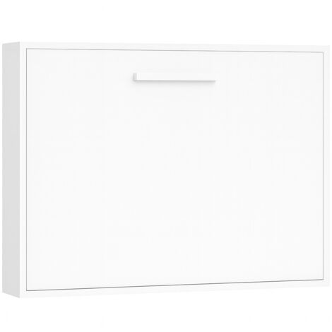 Les Tendances – Lit escamotable horizontal 140x190 cm – Panneaux MDF robustes – Système de vérins à gaz – Hauteur sommier 30 cm – Garantie 10 ans