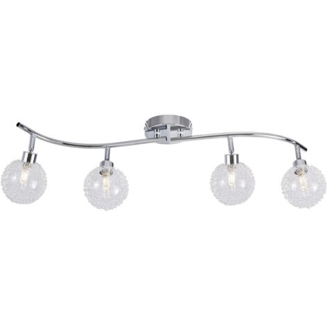 Les Tendances – Plafonnier en métal 4 lumières G9 – Longueur 70 cm – Largeur 30 cm – Hauteur 18 cm – Ambiance moderne pour intérieur