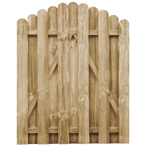 Les Tendances – Portail bois en pin imprégné 100x125 cm – Design en arche – Résistant aux intempéries – Écologique et durable