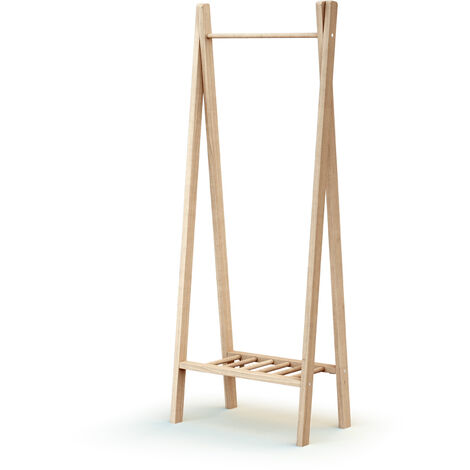 Les Tendances – Porte-vêtement enfant en hêtre massif brut – Dimensions 30 x 50 x 130 cm – Charge maximale 15 kg – Fabrication Europe