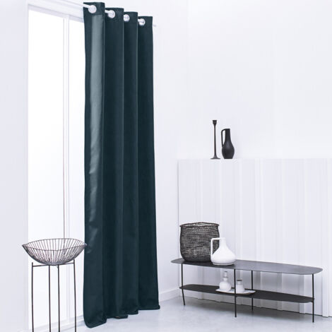 Les Tendances – Rideau isolant thermique 140 x 240 cm – 100 % polyester – Œillets – Couleur paon – Isolation efficace été/hiver
