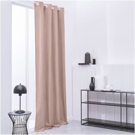 Les Tendances – Rideau isolant thermique 140 x 240 cm – 100% polyester – Propriétés anti-froissage – Lavable en machine à 30°C – Couleur rose des sables