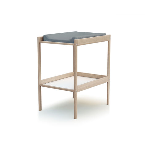 Les Tendances – Table à langer en hêtre massif 74x54x88 cm – 1 étagère de rangement – Conforme norme EN 12221 – Pour matelas 50x70 cm