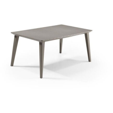 Les Tendances – Table de jardin rectangulaire en résine synthétique cappuccino – 6 places – Dimensions 157x98x74 cm – Facile à entretenir et durable