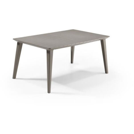 Les Tendances – Table de jardin rectangulaire en résine synthétique cappuccino – 6 places – Dimensions 157x98x74 cm – Facile à entretenir et durable