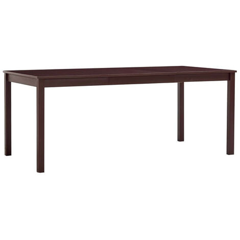 Les Tendances – Table de salle à manger rectangulaire en pin massif marron foncé 180cm – Dimensions L 180 x H 73 x P 90 cm – Facile à assembler