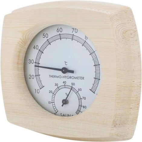 Les thermomètres et hygromètres en bois sont des accessoires décoratifs parfaits pour les salles de bains et les saunas, permettant de mesurer la température et l'humidité.