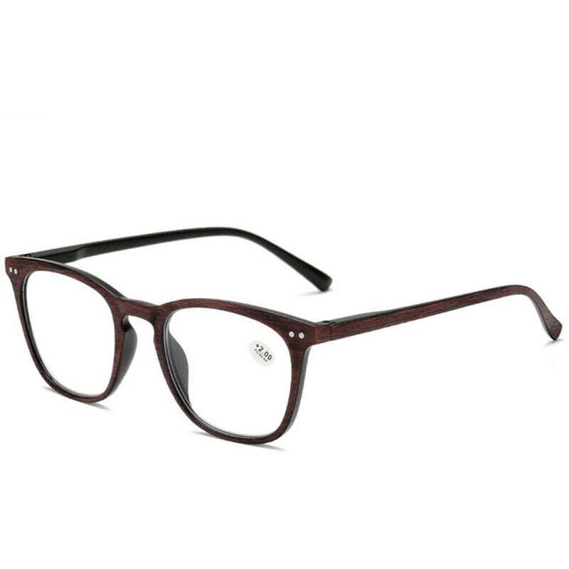 Image of Lesebrille, quadratische Retro-Brille in Holzoptik für Senioren