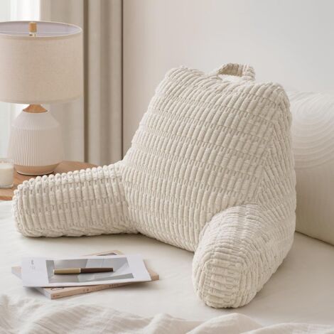 Lesekissen für Tagebücher, weiß, 76 x 46 x 28 cm, 1 Rückenkissen, geeignet zum Sitzen auf Bett und Sofa
