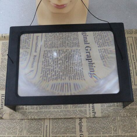 Leselupe, 3-fache Vergrößerung, mit LED-Beleuchtung, Lesehilfe für Senioren und zum Lesen, A4-Blatt für Bücher