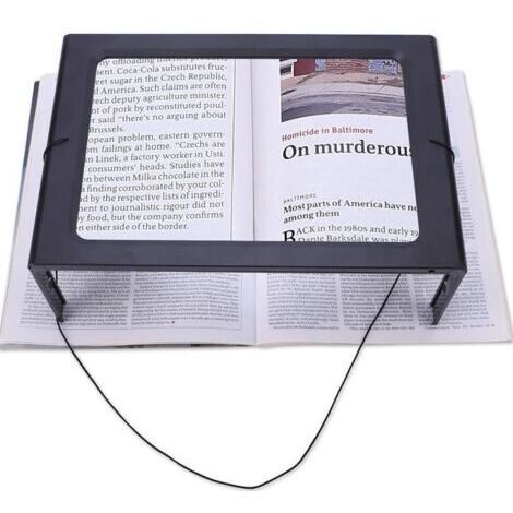 Leselupe mit 4 beleuchteten LEDs, für Sehbehinderte, Senioren, Näherinnen und Näher, 270 x 205 x 110 mm