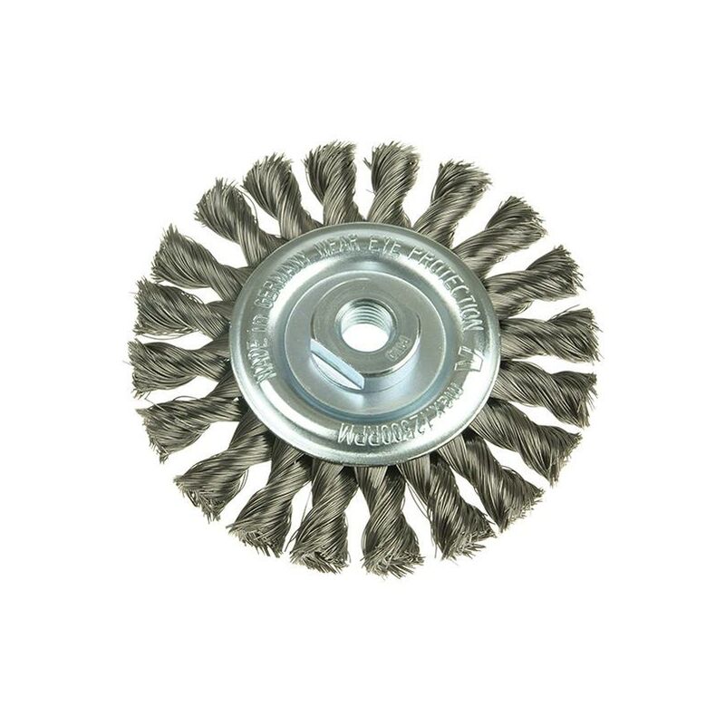 Lessmann® Lessmann ® - Lessmann Knot Wheel Brush 125 x 14mm 22.2mm Bore, 0.50 Steel Wire