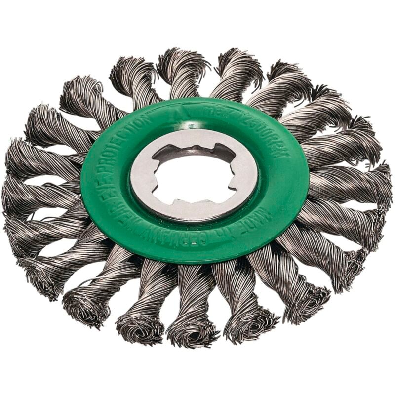 Lessmann 473.81X X-Lock Non-Sparking Stainless Steel Knot Wheel Brush, 125mm