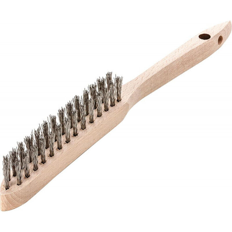 Brosse métallique fil inox, ondulé 0,35mm 2-rangs