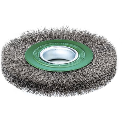Lessmann Draht-Rundbürste (grün) INOX-Draht 0,30 mm, Bürsten-⌀xBesatzbreite: 150X22 mm