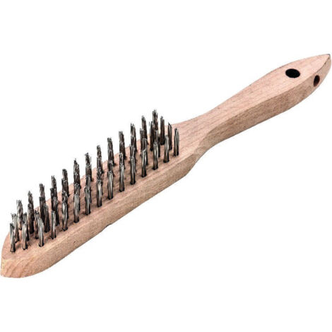 LESSMANN Handdrahtbürste V4A glatt 3-reihig 0,3mm