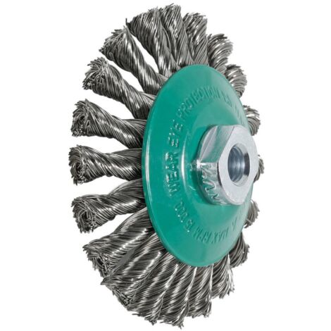 Lessmann Kegelbürste gekröpft INOX-Draht 0,50 mm, Bürsten-⌀xGewinde: 125XM14 mm
