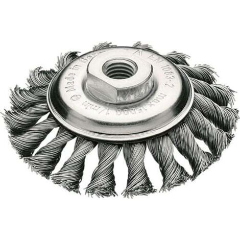 LESSMANN Kegelbürste Stahldraht 100x12mm gezopft 0,5mm